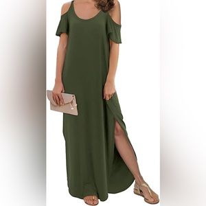 GRECERELLE Women's Strapless Cold Shoulder Maxi Dress
